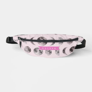 Personalisiertes rosa Mondphasen-Himmelsnamensgesc Bauchtasche