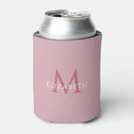 Personalisiertes rosa Monogramm Eleganter Anfangsb Dosenkühler