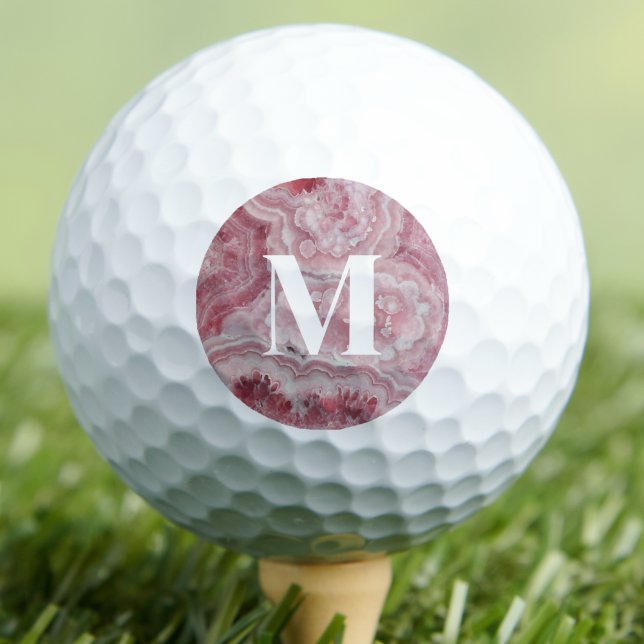 Personalisiertes rosa Monogramm Golfball (Personalized Stylish Pink Initial Monogram Golf Balls)