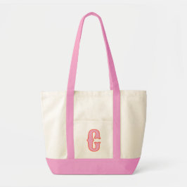 Personalisiertes rosa Monogramm, individuelles Ini Tragetasche