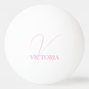 Personalisiertes rosa Monogramm und Name Tischtennisball