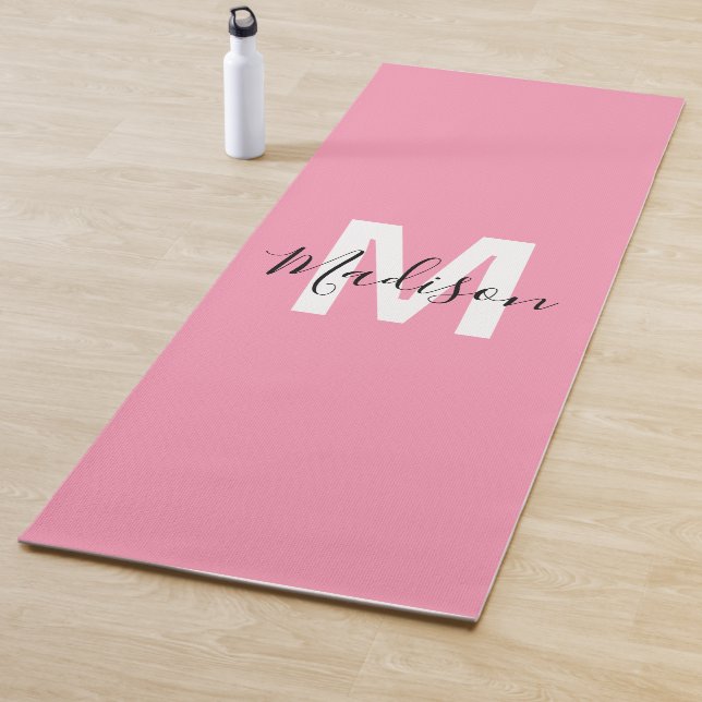 Personalisiertes rosa Monogramm Yogamatte (Beispiel)
