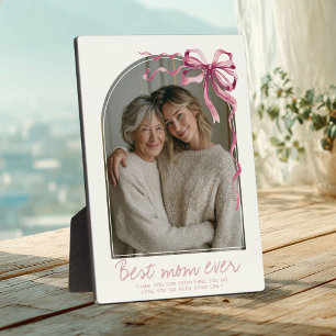 Personalisiertes Rosa Muttertagsfoto mit süßem ros Fotoplatte