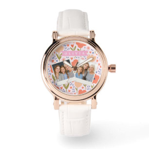 Personalisiertes rosa nordisches süßes volkstümlic armbanduhr