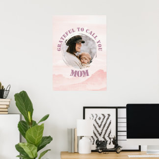 Personalisiertes rosa Poster für die Mama