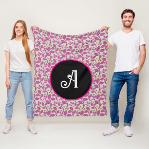 Personalisiertes rosa Reben-Blumenmuster  Fleecedecke
