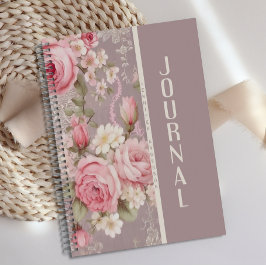 Personalisiertes Rosa Rosenblatt Notizbuch