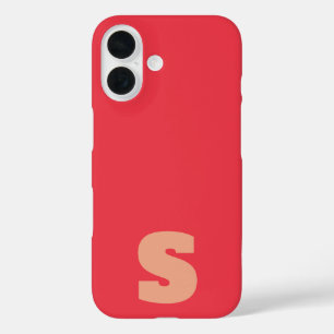 Personalisiertes rosa rotes Initial iPhone / iPad 16 Hülle