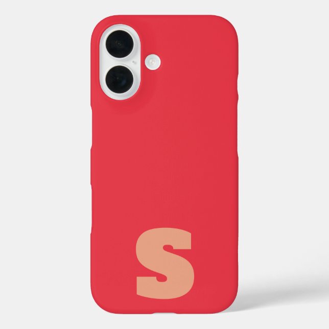 Personalisiertes rosa rotes Initial iPhone / iPad  Case-Mate iPhone Hülle (Rückseite)