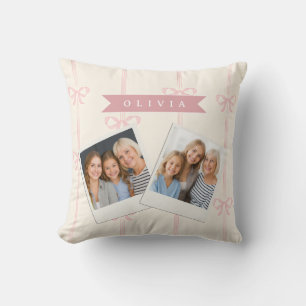 Personalisiertes Rosa-Schleifen-Name Geschenk Eleg Kissen
