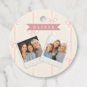 Personalisiertes Rosa-Schleifen-Namensgeschenk Ele Geschenkanhänger