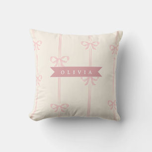 Personalisiertes rosa Schleifen Namensgeschenk Ele Kissen