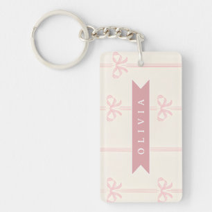 Personalisiertes rosa Schleifen Namensgeschenk Ele Schlüsselanhänger