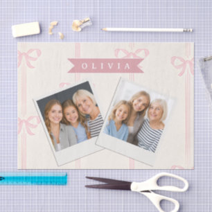 Personalisiertes Rosa Schleifen Namensgeschenk Ele Seidenpapier