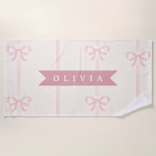 Personalisiertes Rosa Schleifen Namensgeschenk Ele Strandtuch