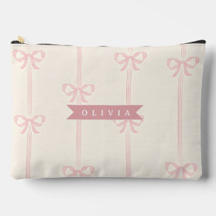 Personalisiertes rosa Schleifen Namensgeschenk Ele Zubehörtasche