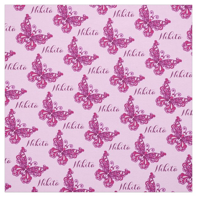 Personalisiertes rosa Schmetterlingsmuster Stoff (Muster)