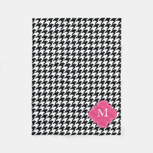 Personalisiertes rosa Schwarz-weißes Fleecedecke