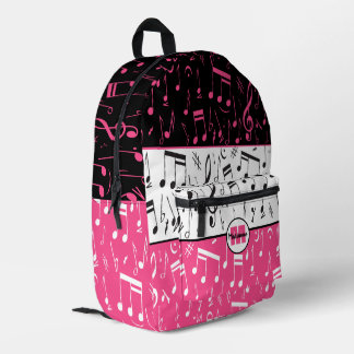 Personalisiertes rosa, schwarzweiß-farbenes Design Bedruckter Rucksack