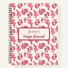 Personalisiertes rosa Toile-Gebetsjournal Notizbuch