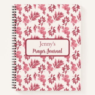 Personalisiertes rosa Toile-Gebetsjournal Notizbuch