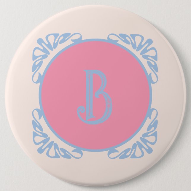 Personalisiertes Rosa und Blau  Button (Vorderseite)