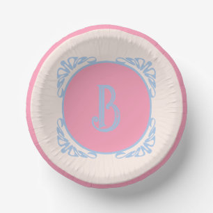 Personalisiertes Rosa und Blau Pappteller