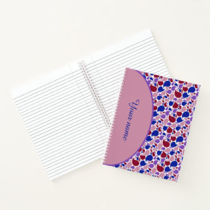Personalisiertes rosa und blaues Paisley Notizbuch