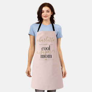 Personalisiertes Rosa und Gold Cool Super Mom Schürze