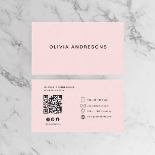 Personalisiertes Rosa und Name Monogramm   Elegant Visitenkarte