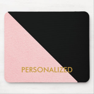 Personalisiertes rosa und schwarz Abstraktes Muste Mousepad