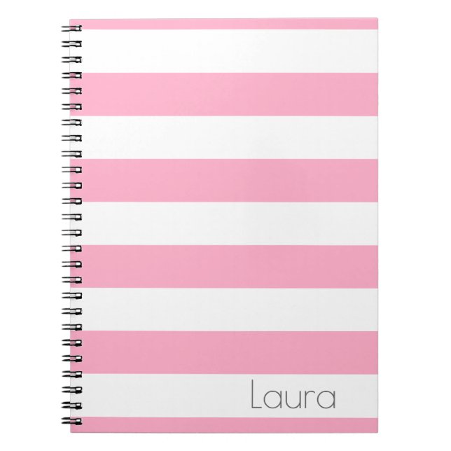 Personalisiertes, rosa und weißes StrickNotebook Notizblock (Vorderseite)