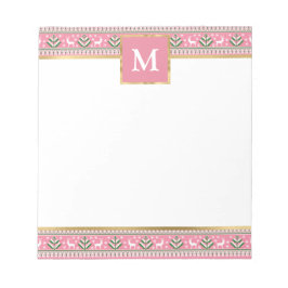 Personalisiertes rosa Weihnachten Fair Isle Notizblock