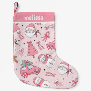 Personalisiertes Rosa Weihnachten Kleiner Weihnachtsstrumpf