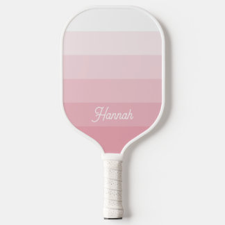 Personalisiertes Rosa Weiß Ombre Streifen Pickleball Schläger