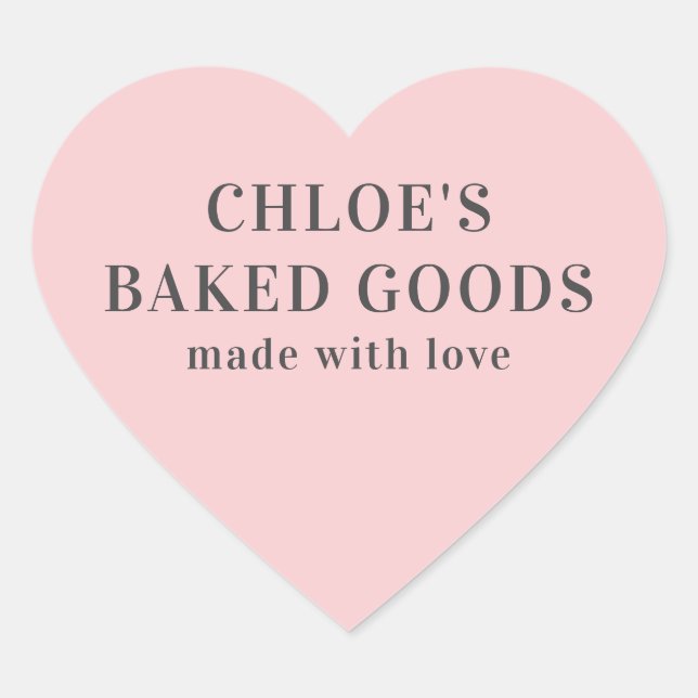 Personalisiertes rosafarbenes Herz aus Liebe Herz-Aufkleber (Vorderseite)