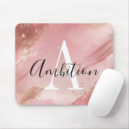 Personalisiertes Roségold-Glitter-Mauspad – Monogr Mousepad