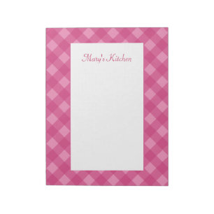 Personalisiertes Rosen-Gingham-Notizbuch Notizblock