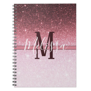 Personalisiertes Rosen-Gold-Glitter-Verlaufs-Notiz Notizblock