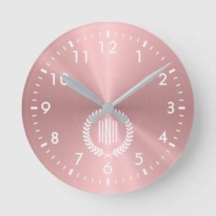 Personalisiertes Rosen-Goldrostfreier Stahl Runde Wanduhr