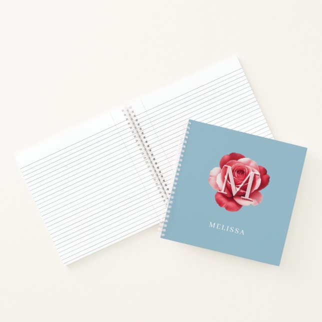 Personalisiertes Rosen-Initial-Notizbuch | Moderne Notizbuch (Innenseite)