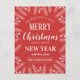 Personalisiertes Rot Frohe Weihnachten Ein gutes n