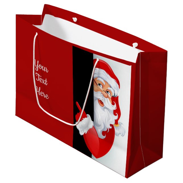 Personalisiertes Rot und Weiß Große Geschenktüte (Vorderseite Schrägansicht)