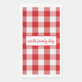 Personalisiertes Rot und Weißes Buffalo Kariert Serviette