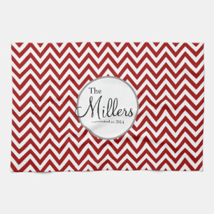 Personalisiertes Rot-Weiß-Badetuch Geschirrtuch