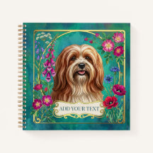 Personalisiertes Rot-Weiß-Lhasa-Apso-Quadratnotizb