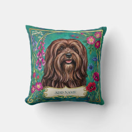 Personalisiertes Rotbraunes Lhasa-Apso-Blumenkisse Kissen
