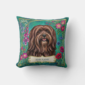 Personalisiertes Rotbraunes Lhasa-Apso-Blumenkisse Kissen