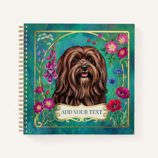 Personalisiertes Rotbraunes Lhasa Apso Quadratisch Notizbuch