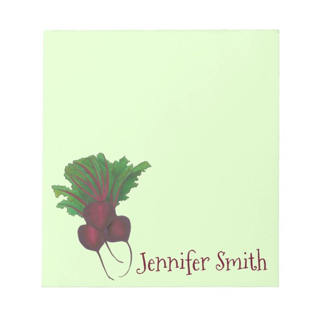 Personalisiertes Rote Rübe-Bunch Gemüsepflanzenfut Notizblock (Vorderseite)